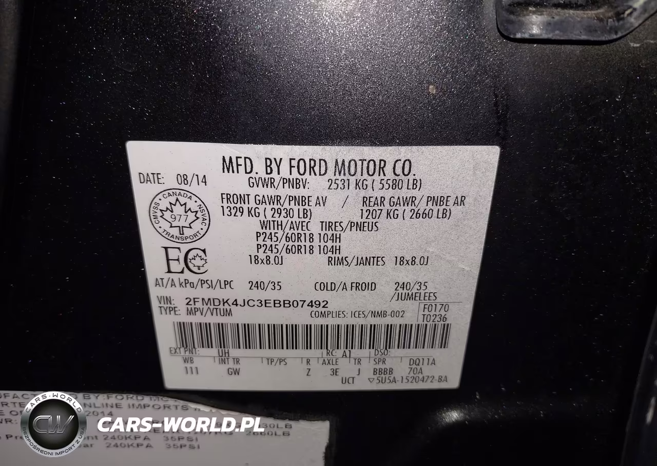 2014 Ford Edge Sel VIN:2FMDK4JC3EBB07492 - 9