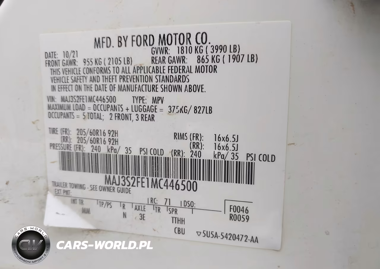 2021 Ford Ecosport S VIN:MAJ3S2FE1MC446500 - 9