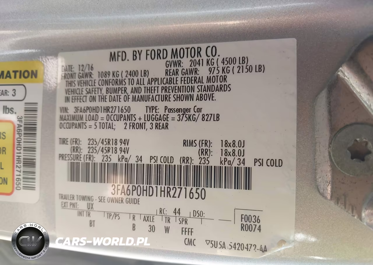 2017 Ford Fusion Se VIN:3FA6P0HD1HR271650 - 9