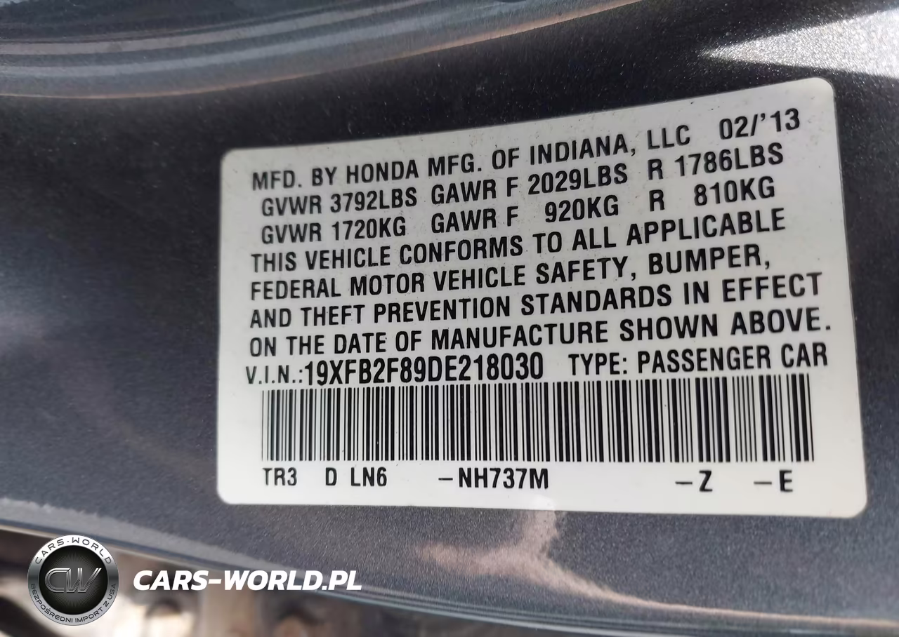 2013 Honda Civic Ex VIN:19XFB2F89DE218030 - 9