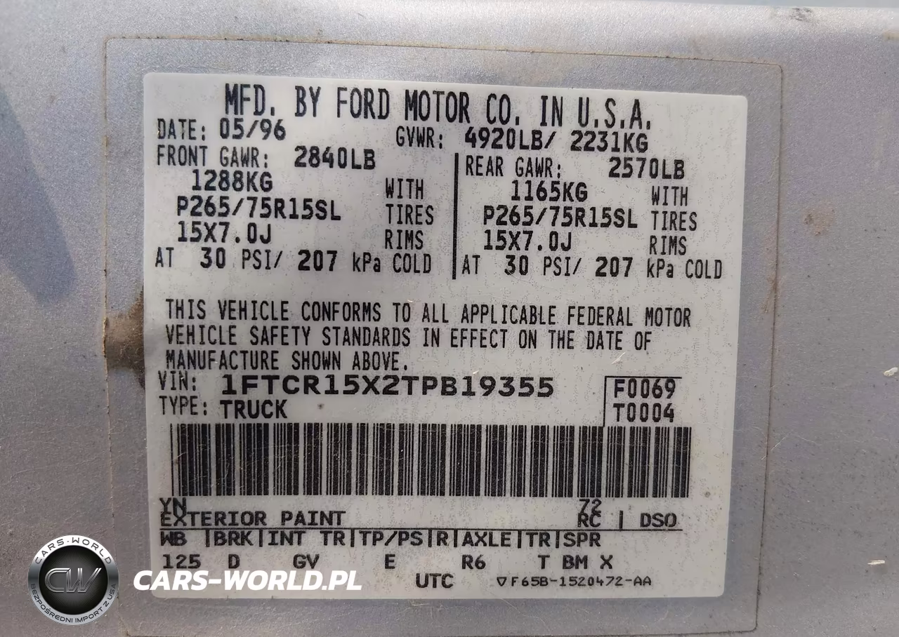 1996 Ford Ranger Super Cab VIN:1FTCR15X2TPB19355 - 9
