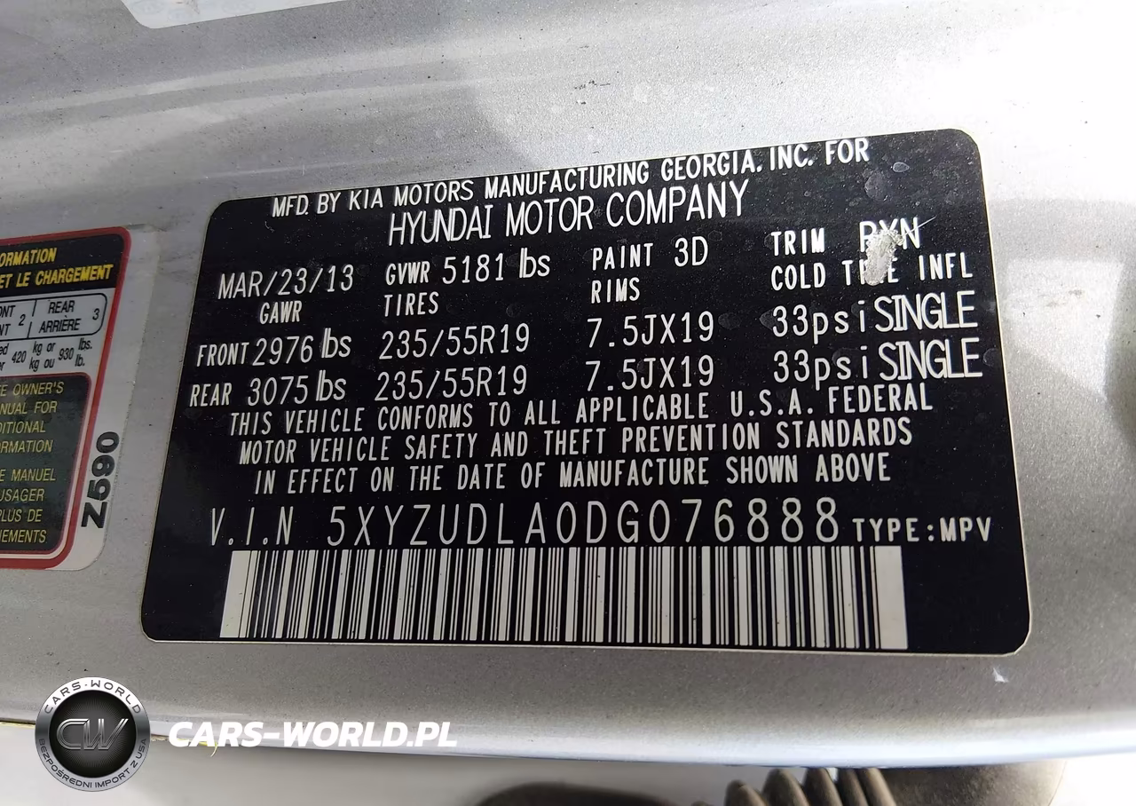 2013 Hyundai Santa Fe Sport 2.0T VIN:5XYZUDLA0DG076888 - 9