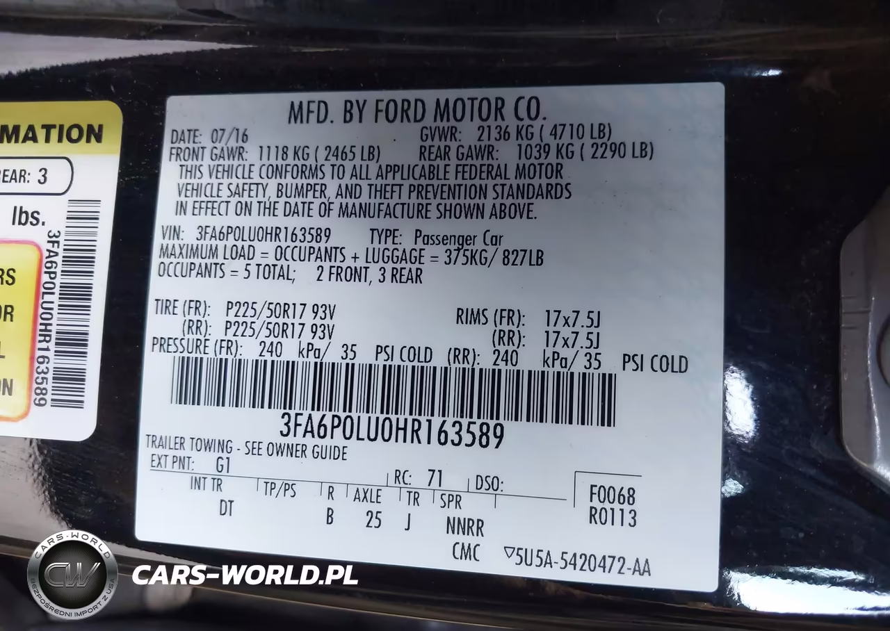 2017 Ford Fusion Hybrid Se VIN:3FA6P0LU0HR163589 - 9