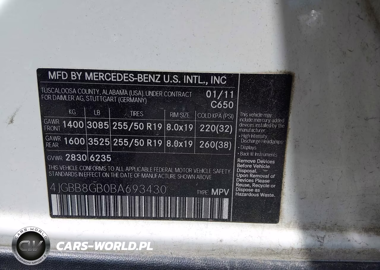 2011 Mercedes-Benz Ml 350 4Matic VIN:4JGBB8GB0BA693430 - 9