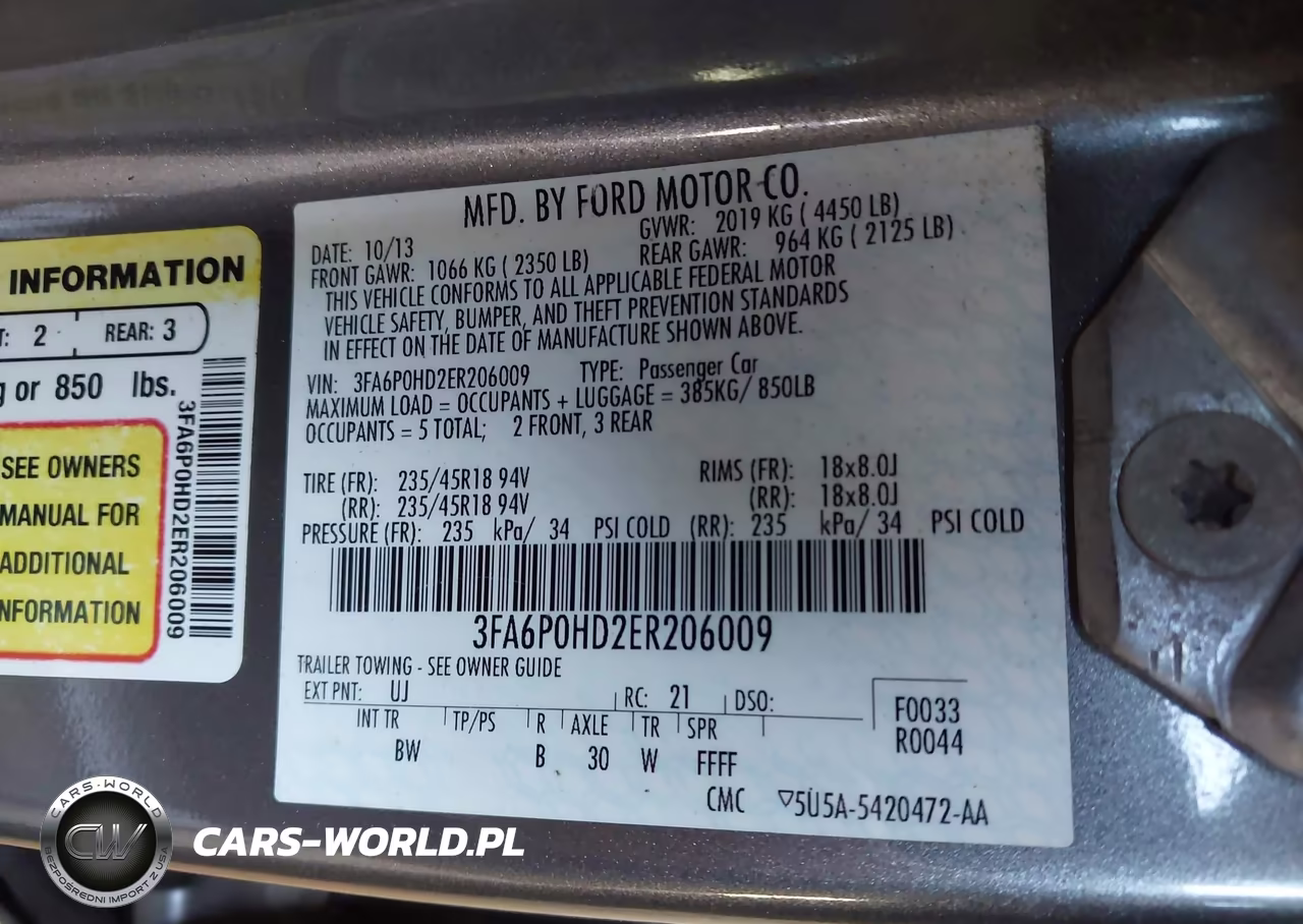 2014 Ford Fusion Se VIN:3FA6P0HD2ER206009 - 9