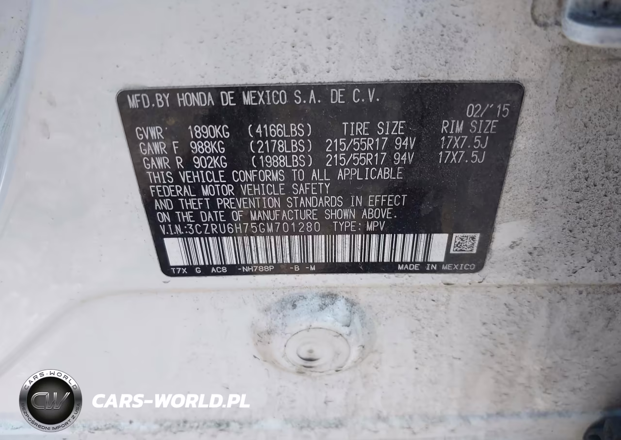 2016 Honda Hr-V Ex-L VIN:3CZRU6H75GM701280 - 9