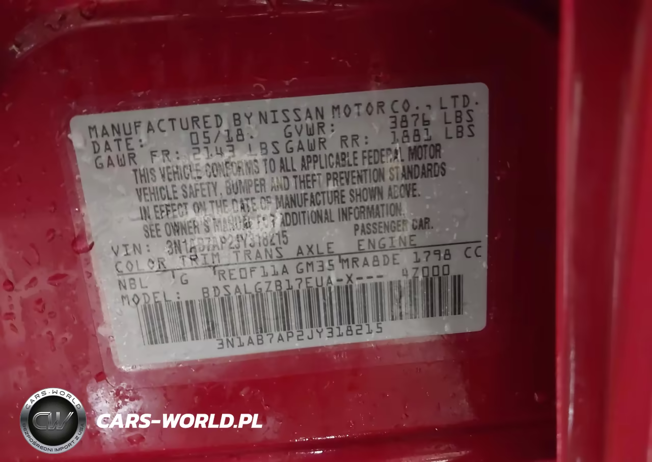 2018 Nissan Sentra Sl VIN:3N1AB7AP2JY318215 - 9