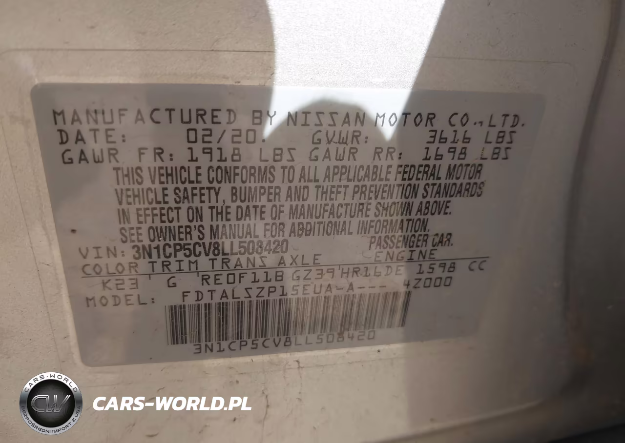 2020 Nissan Kicks Sv Xtronic Cvt VIN:3N1CP5CV8LL508420 - 9