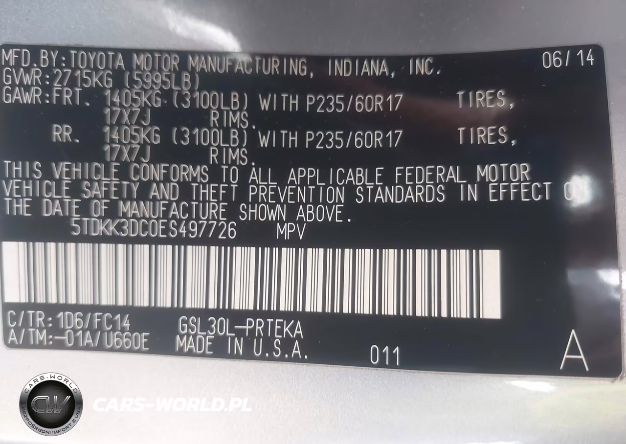 2014 Toyota Sienna Le V6 8 Passenger VIN:5TDKK3DC0ES497726 - 9