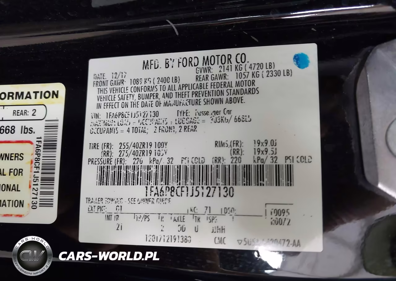 2018 Ford Mustang Gt VIN:1FA6P8CF1J5127130 - 9