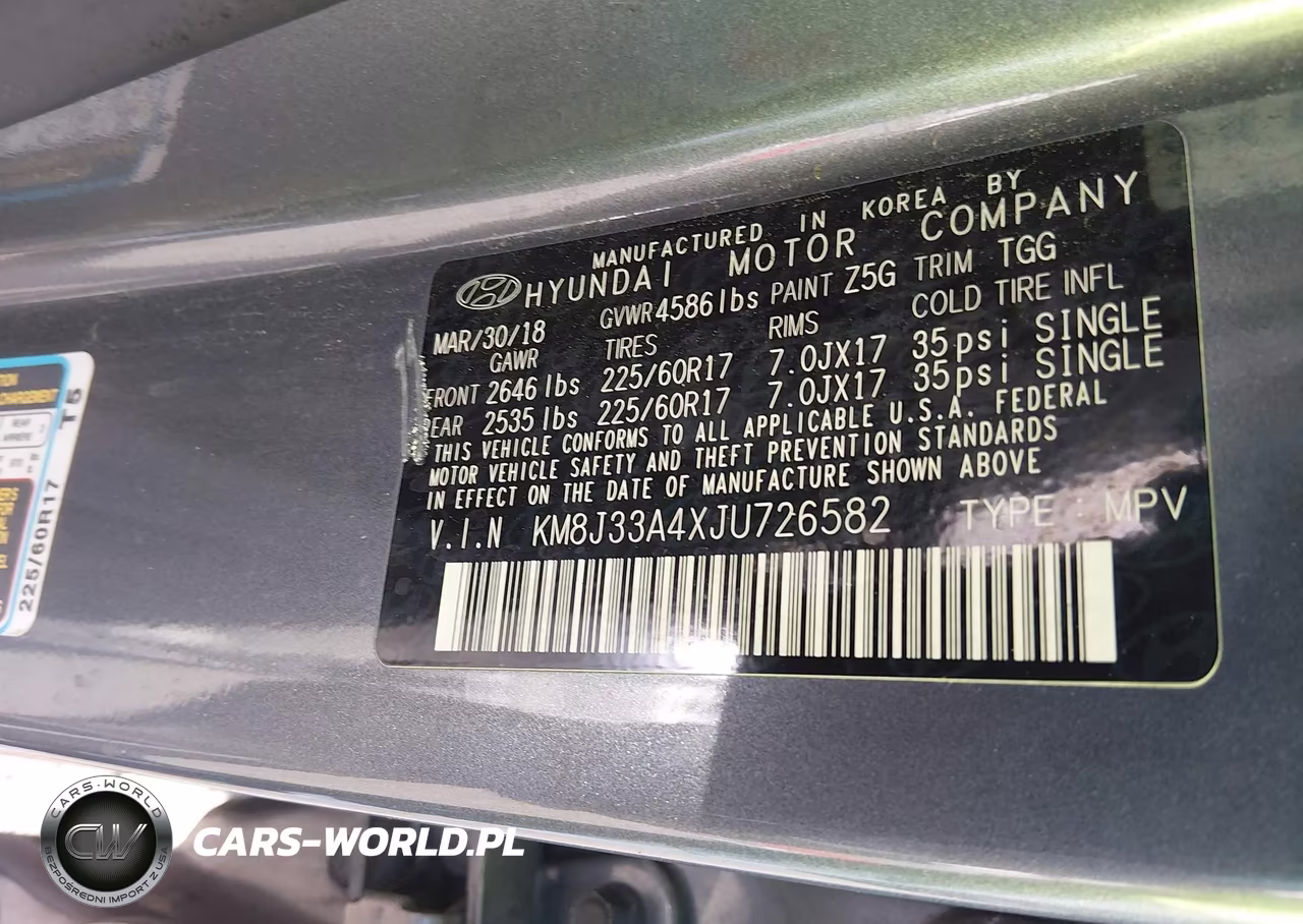 2018 Hyundai Tucson Sel VIN:KM8J33A4XJU726582 - 9