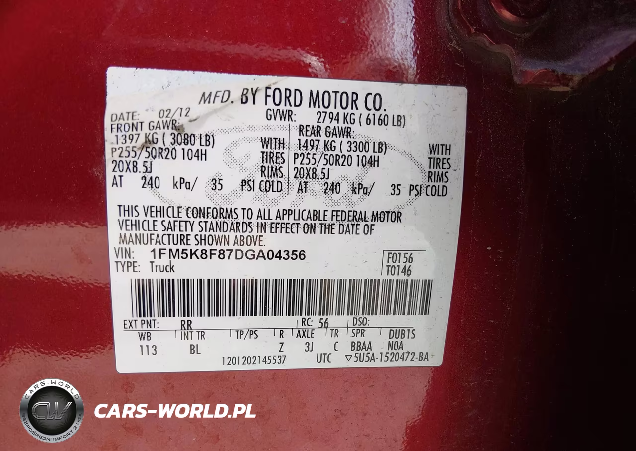 2013 Ford Explorer Limited VIN:1FM5K8F87DGA04356 - 9