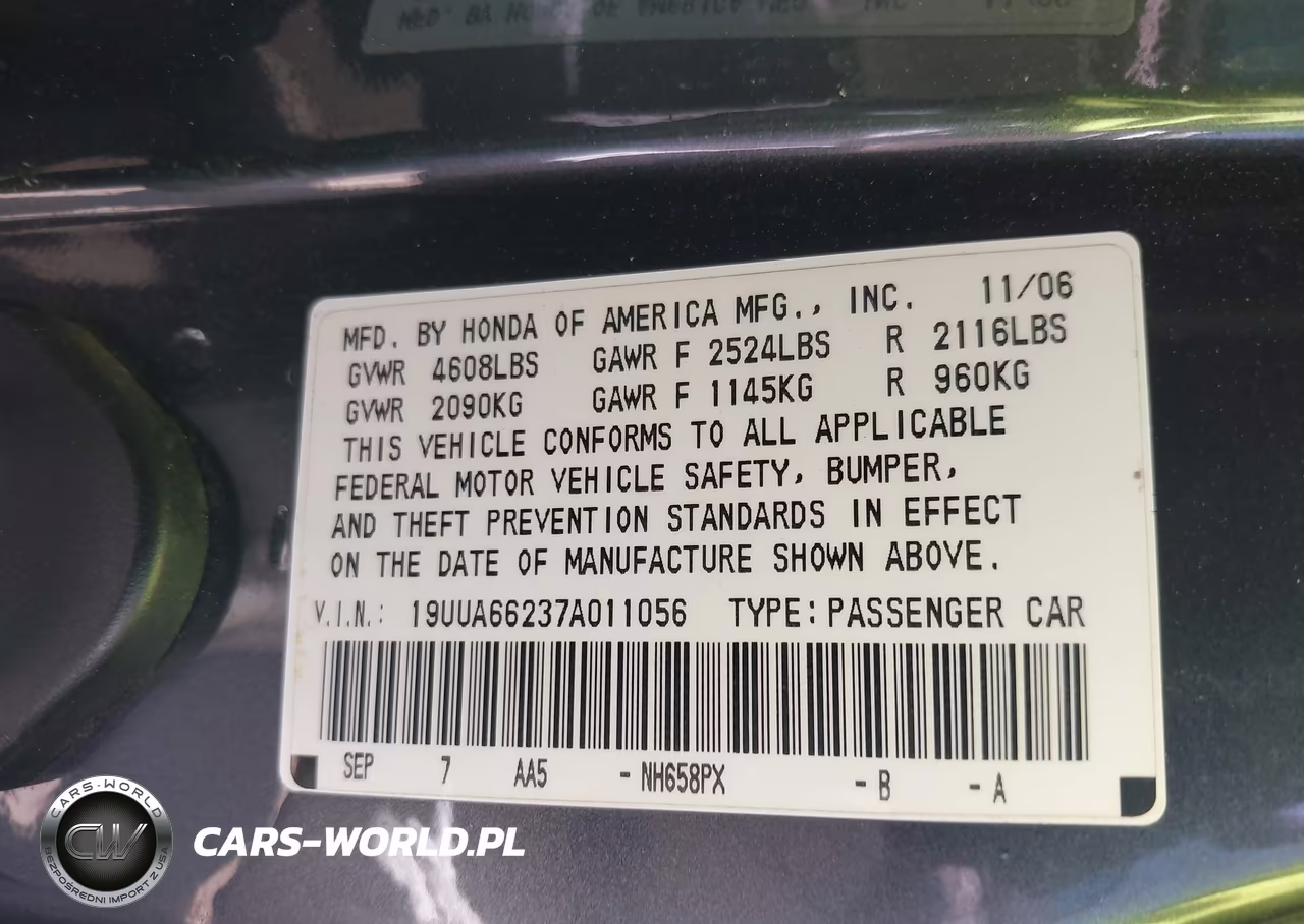 2007 Acura Tl 3.2 VIN:19UUA66237A011056 - 9