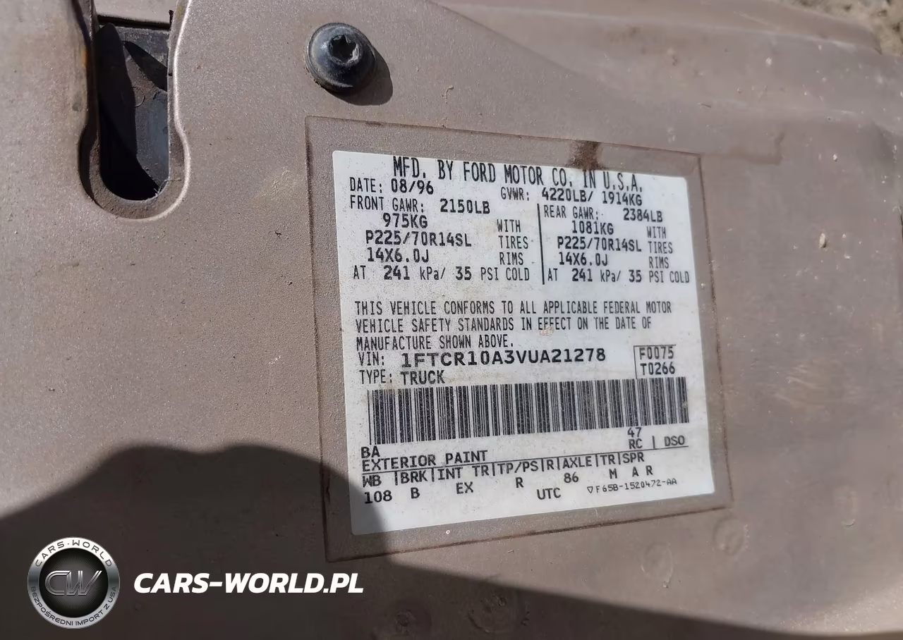 1997 Ford Ranger Splash-Xl-Xlt VIN:1FTCR10A3VUA21278 - 9