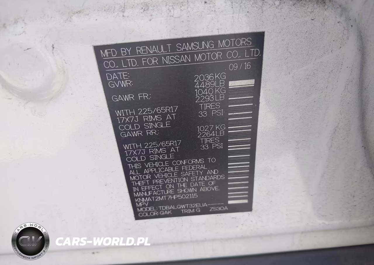 2017 Nissan Rogue Sv VIN:KNMAT2MT7HP502115 - 9