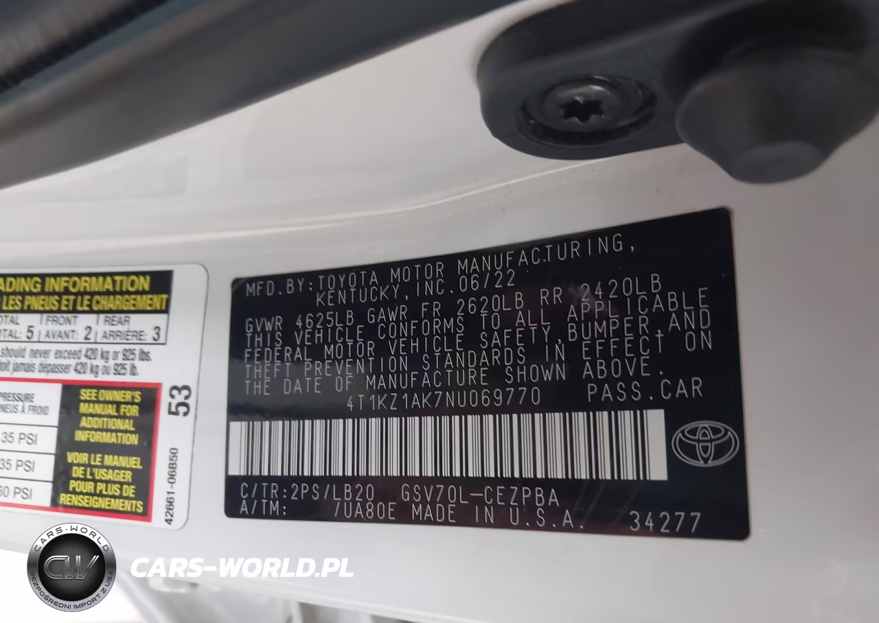 2022 Toyota Camry Xse V6 VIN:4T1KZ1AK7NU069770 - 9