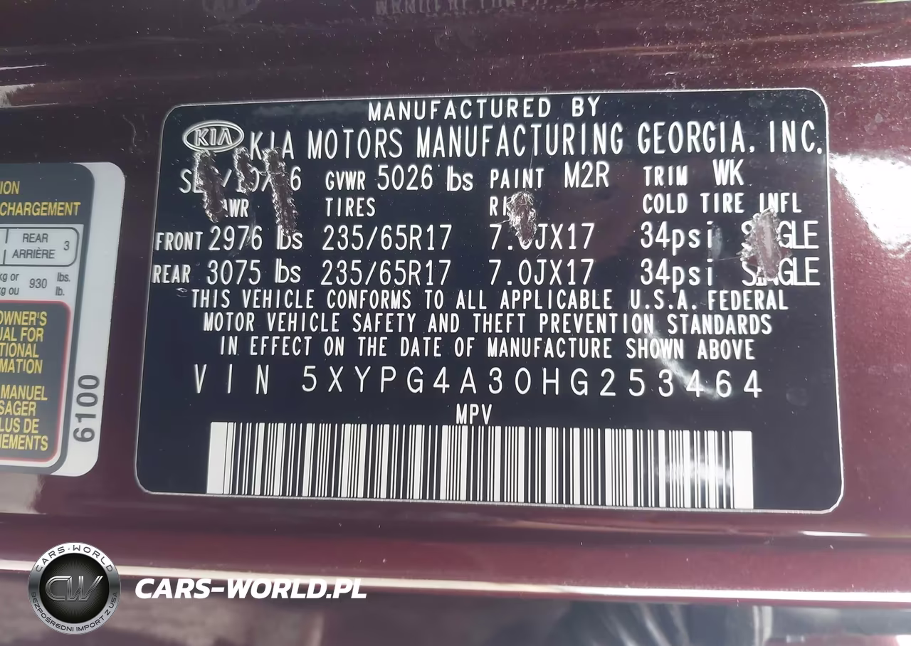 2017 Kia Sorento 2.4L Lx VIN:5XYPG4A30HG253464 - 9