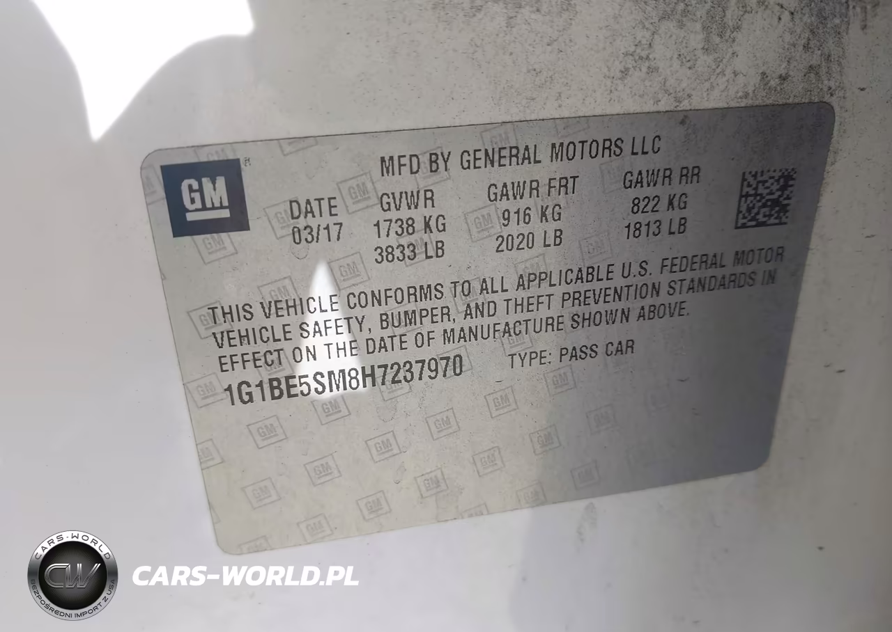 2017 Chevrolet Cruze Lt Auto VIN:1G1BE5SM8H7237970 - 9