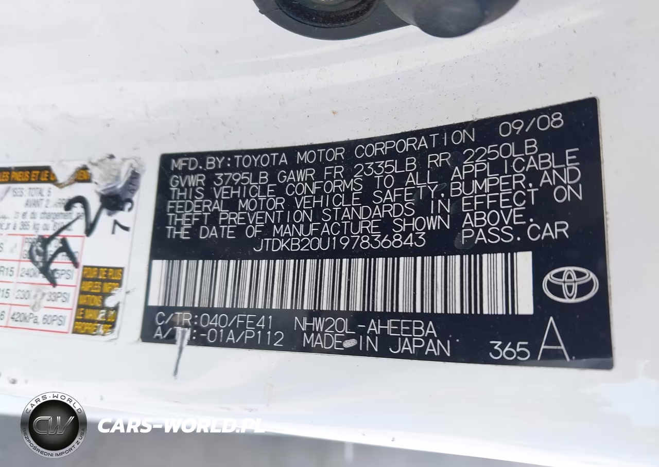 2009 Toyota Prius VIN:JTDKB20U197836843 - 9