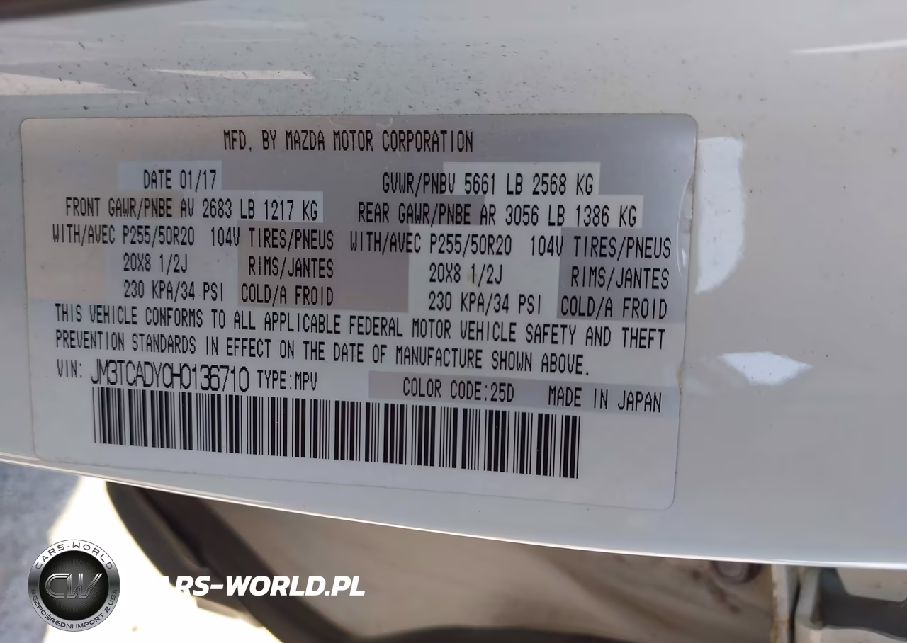 2017 Mazda Cx-9 Grand Touring VIN:JM3TCADY0H0136710 - 9