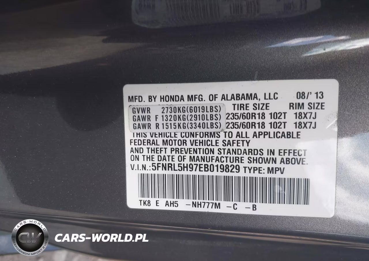 2014 Honda Odyssey Touring-Touring Elite VIN:5FNRL5H97EB019829 - 9