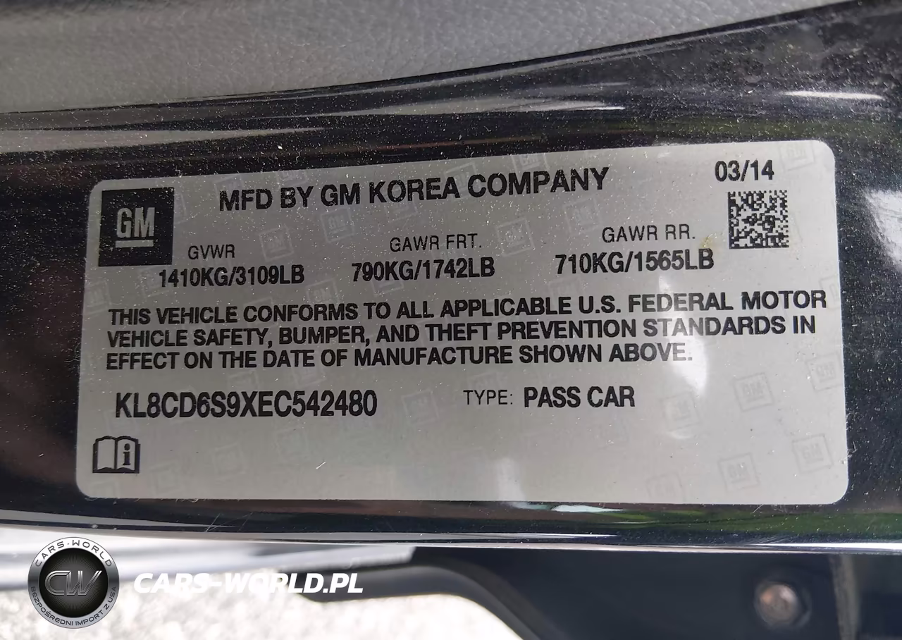 2014 Chevrolet Spark 1Lt Auto VIN:KL8CD6S9XEC542480 - 9