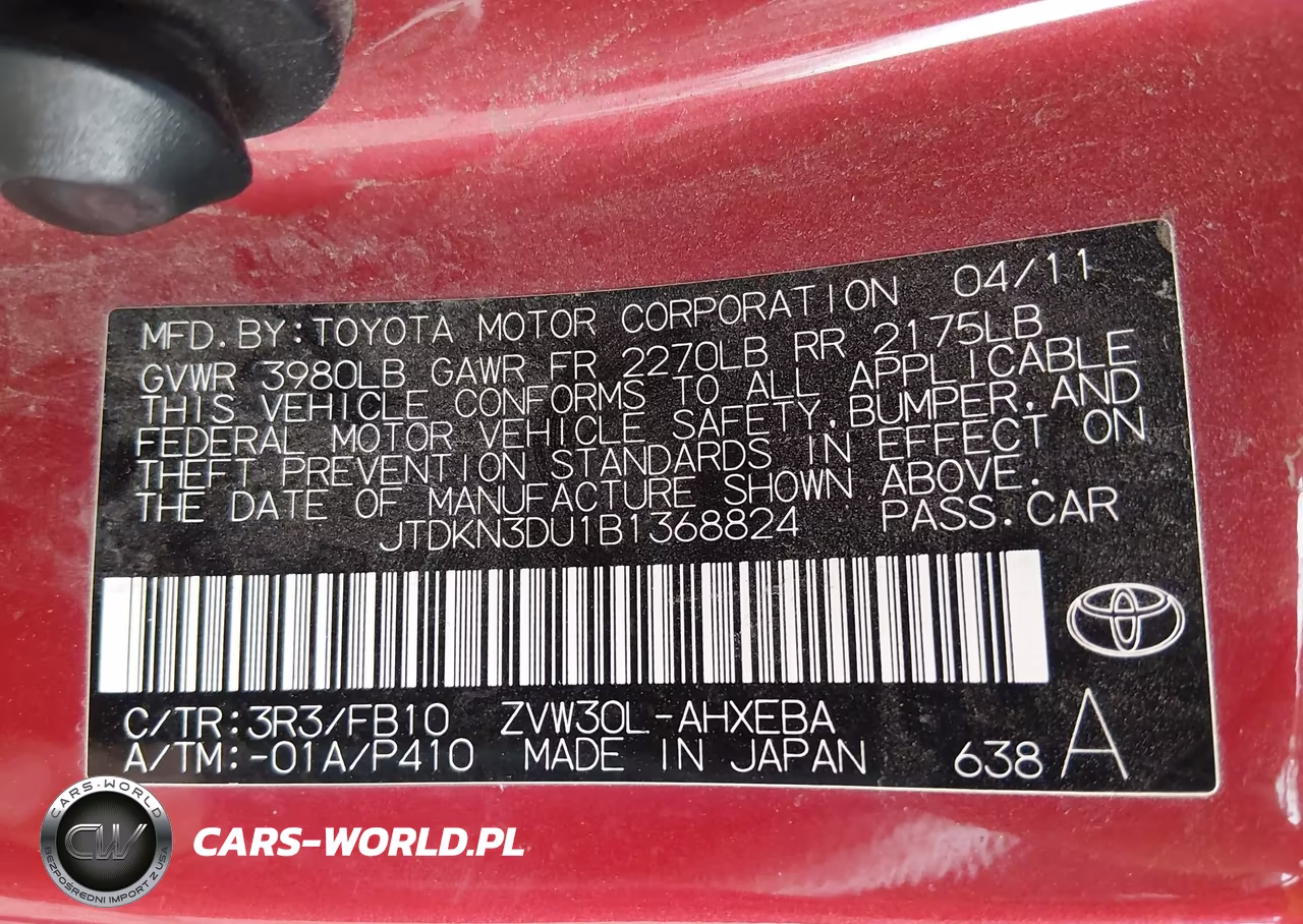 2011 Toyota Prius Two VIN:JTDKN3DU1B1368824 - 9