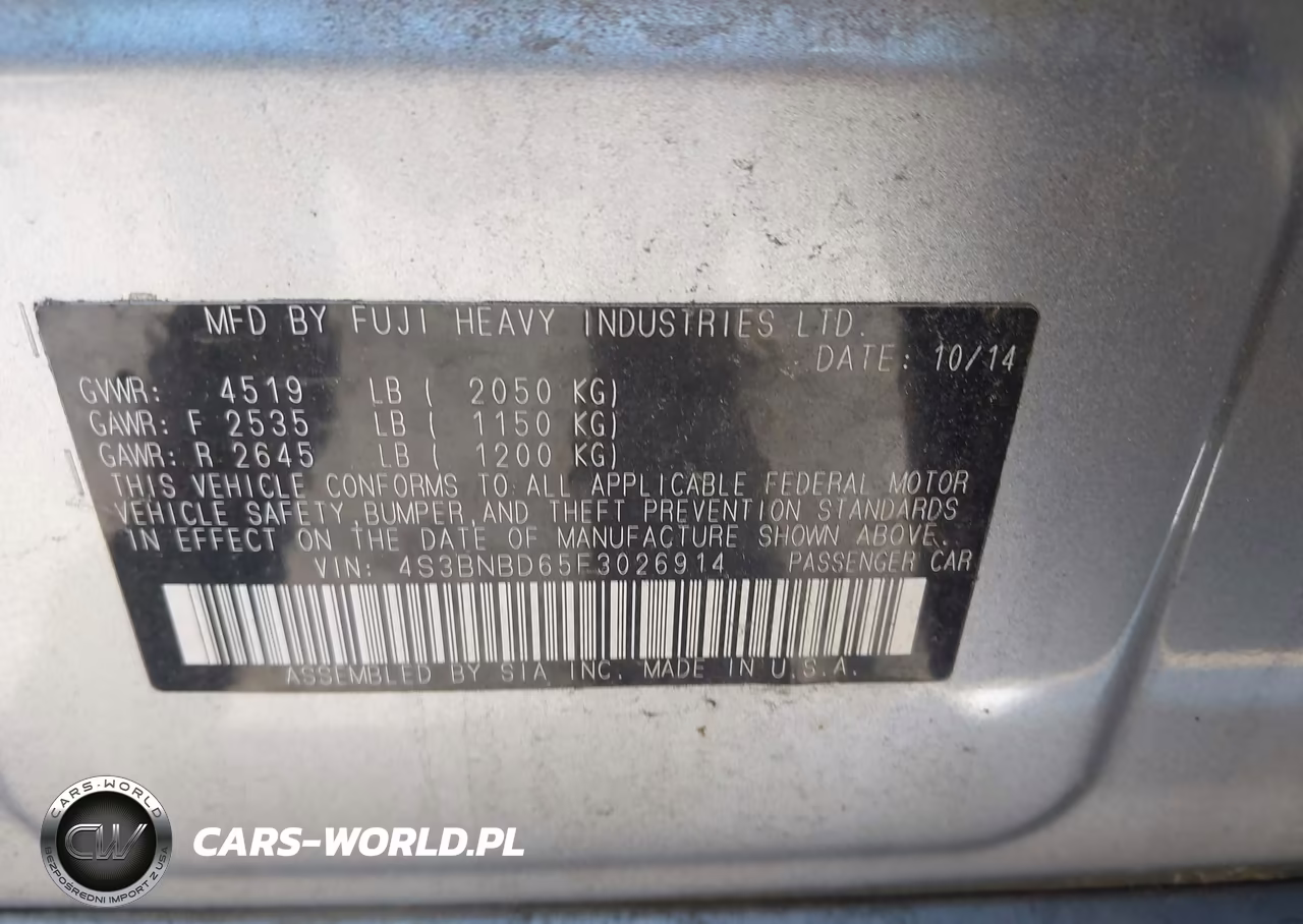 2015 Subaru Legacy 2.5I Premium VIN:4S3BNBD65F3026914 - 9