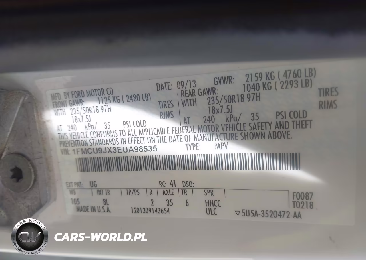 2014 Ford Escape Titanium VIN:1FMCU9JX3EUA98535 - 9