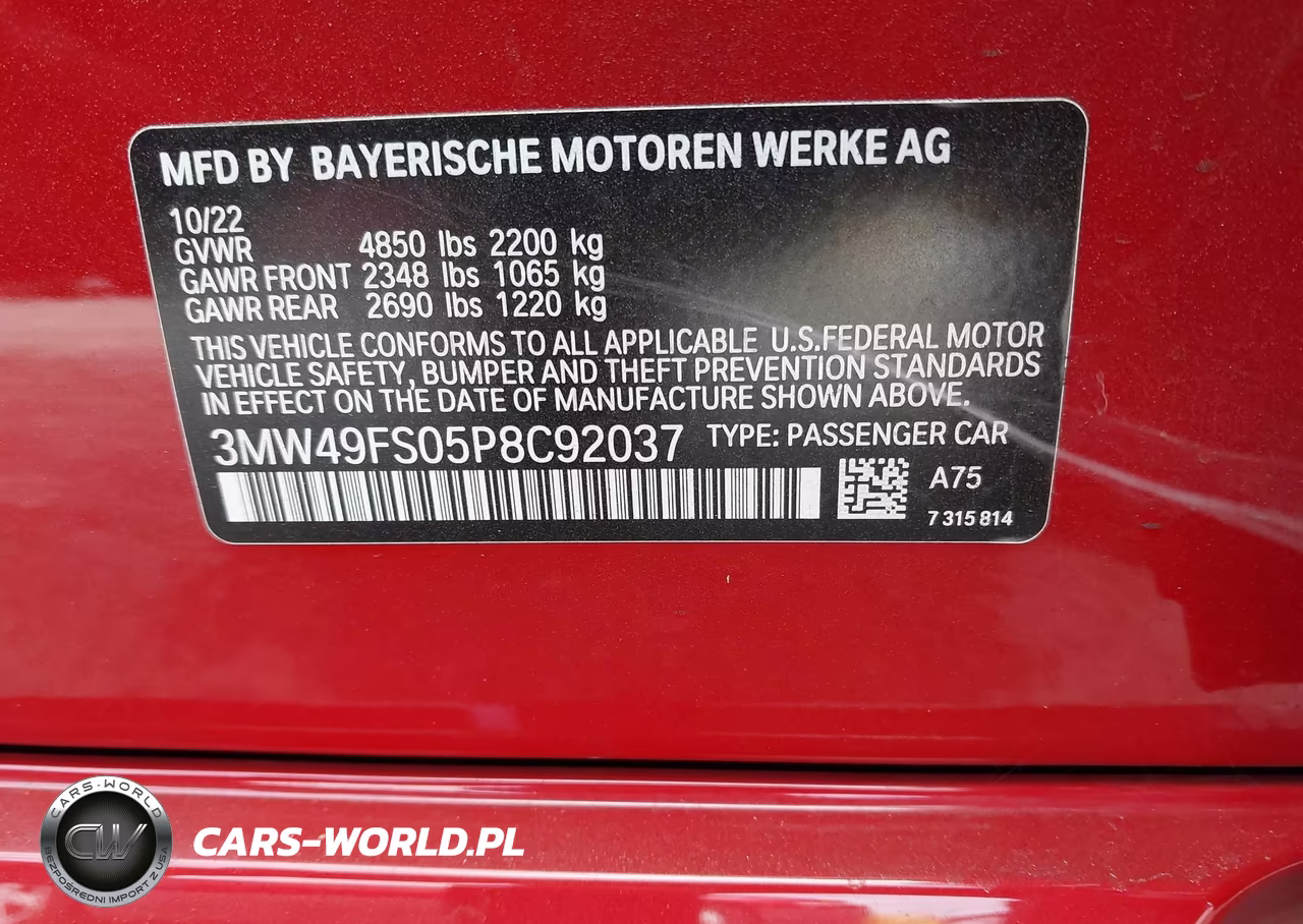 2023 BMW M340I VIN:3MW49FS05P8C92037 - 9