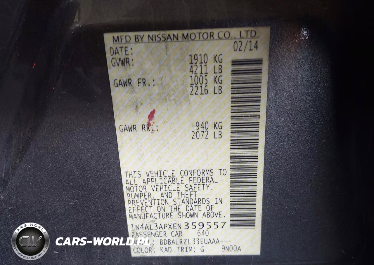 2014 Nissan Altima 2.5 S VIN:1N4AL3APXEN359557 - 9