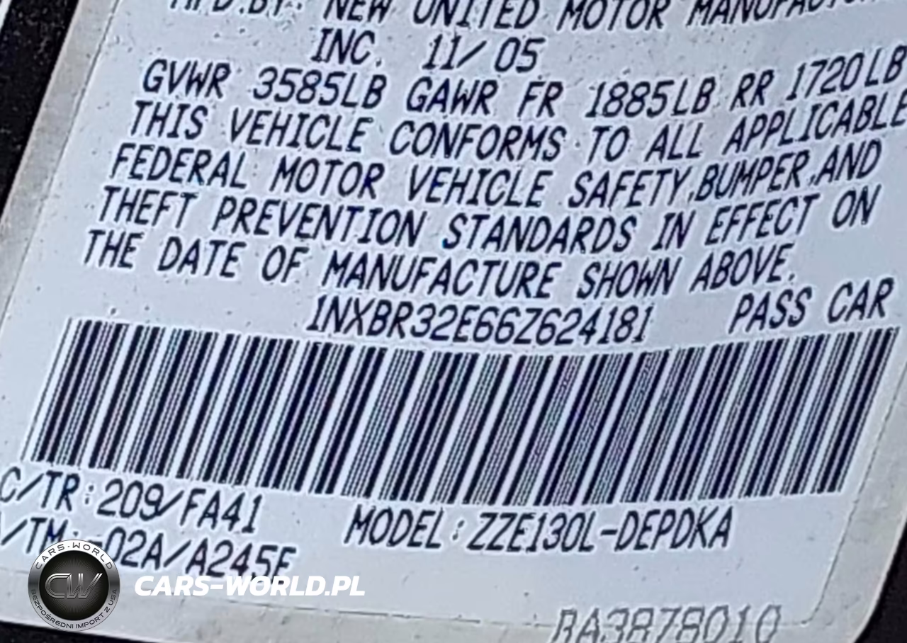 2006 Toyota Corolla Ce VIN:1NXBR32E66Z624181 - 9