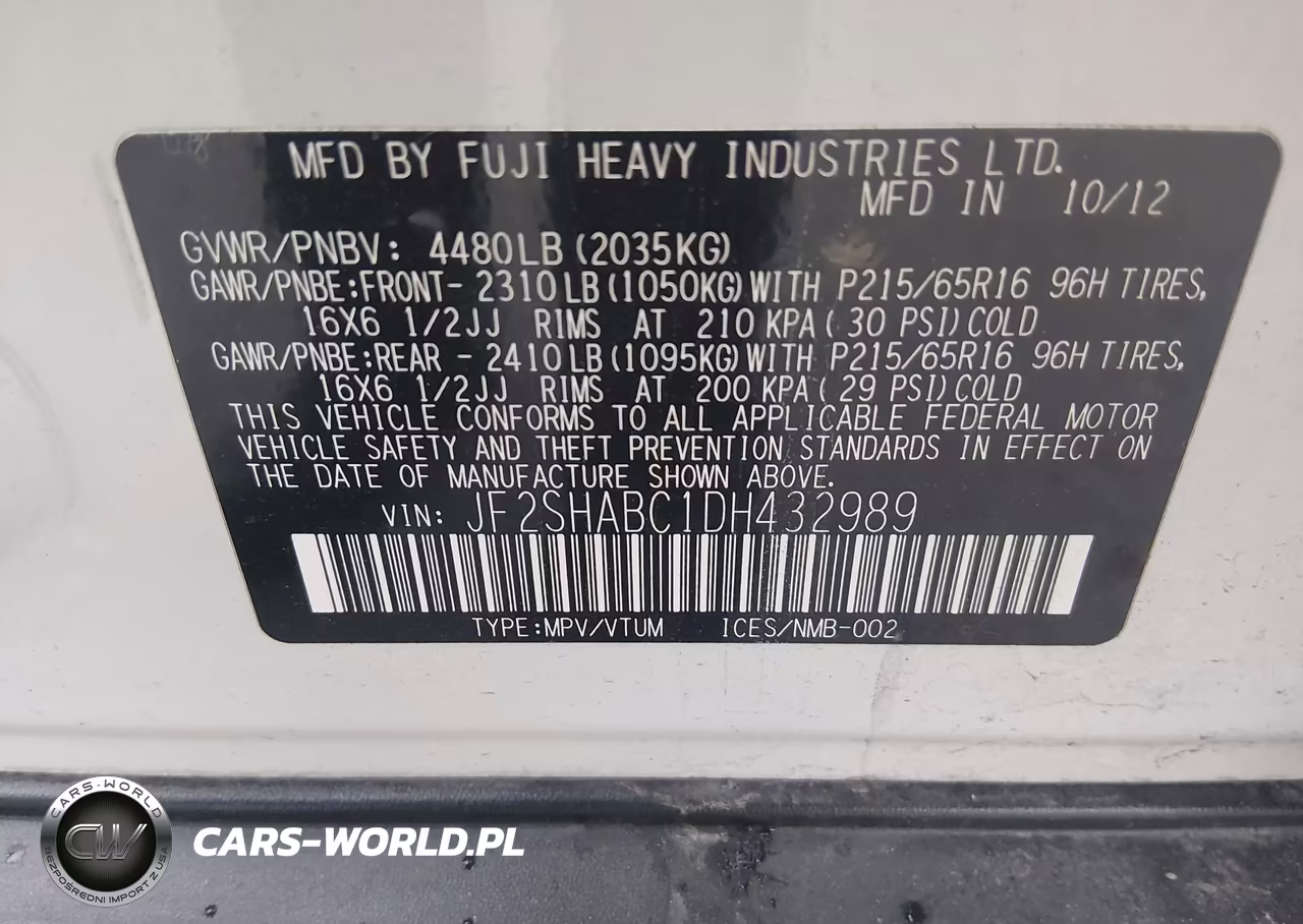 2013 Subaru Forester 2.5X VIN:JF2SHABC1DH432989 - 9