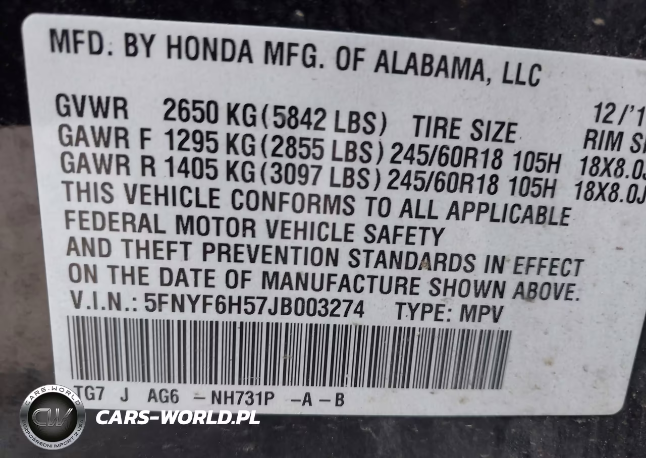 2018 Honda Pilot Ex-L VIN:5FNYF6H57JB003274 - 9