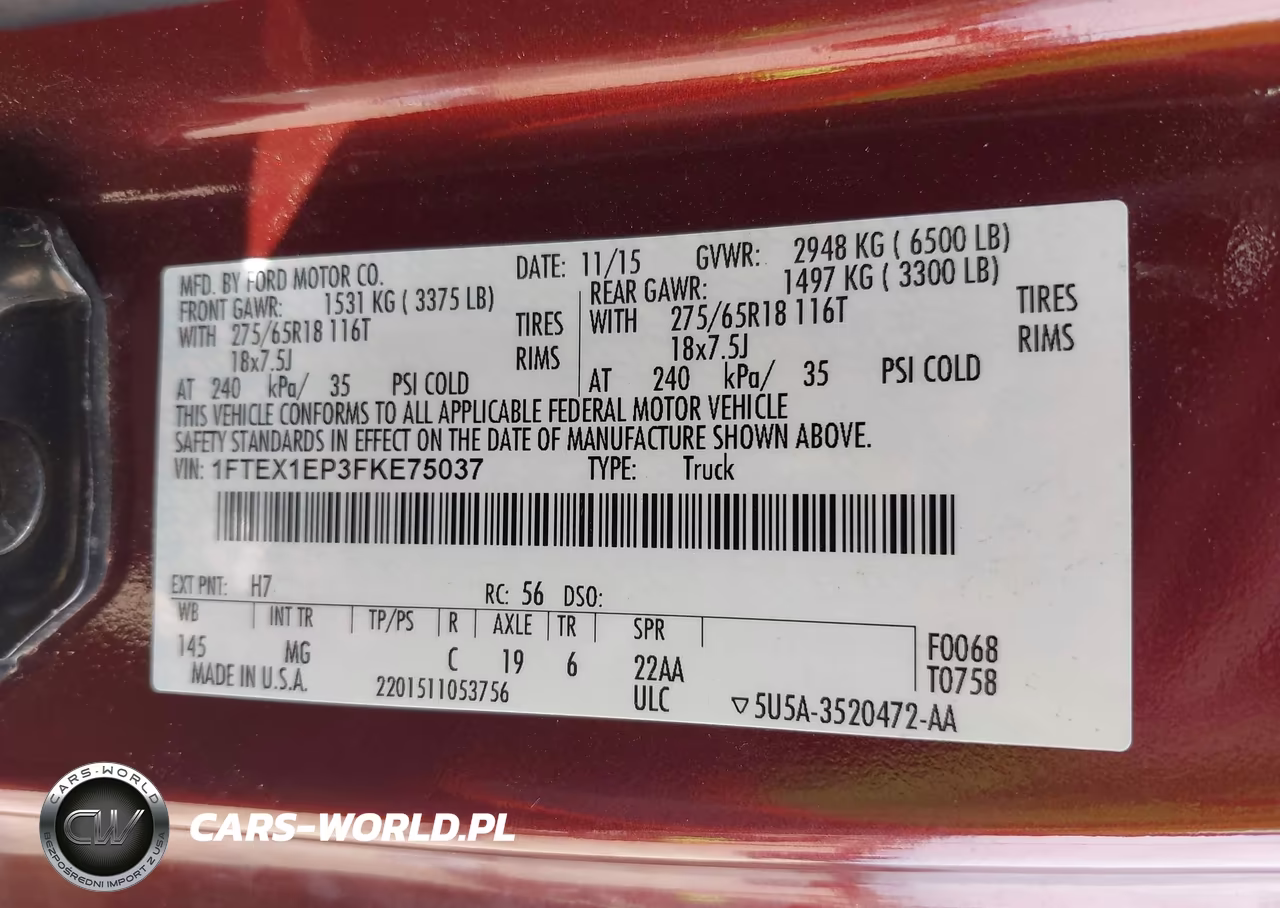 2015 Ford F-150 Xlt VIN:1FTEX1EP3FKE75037 - 9