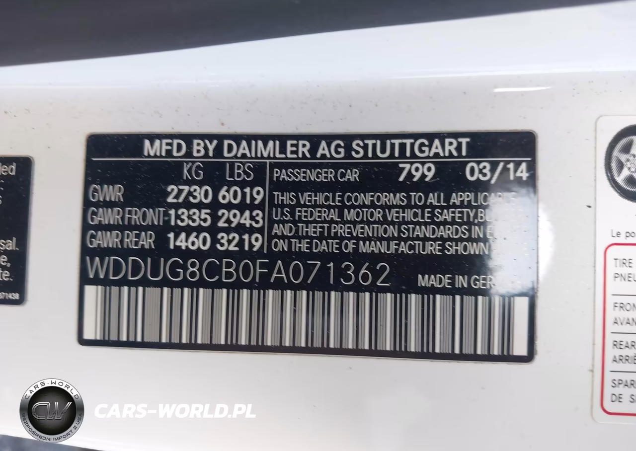 2015 Mercedes-Benz S 550 VIN:WDDUG8CB0FA071362 - 9