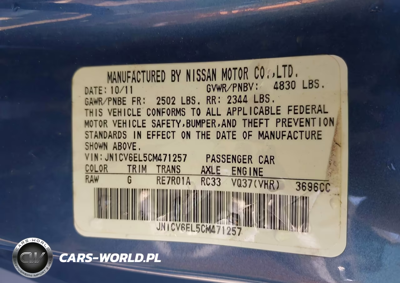 2012 Infiniti G37X VIN:JN1CV6EL5CM471257 - 9