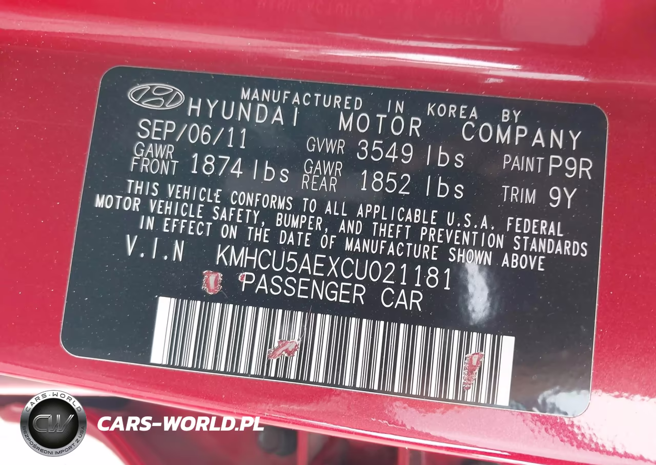 2012 Hyundai Accent Se VIN:KMHCU5AEXCU021181 - 9