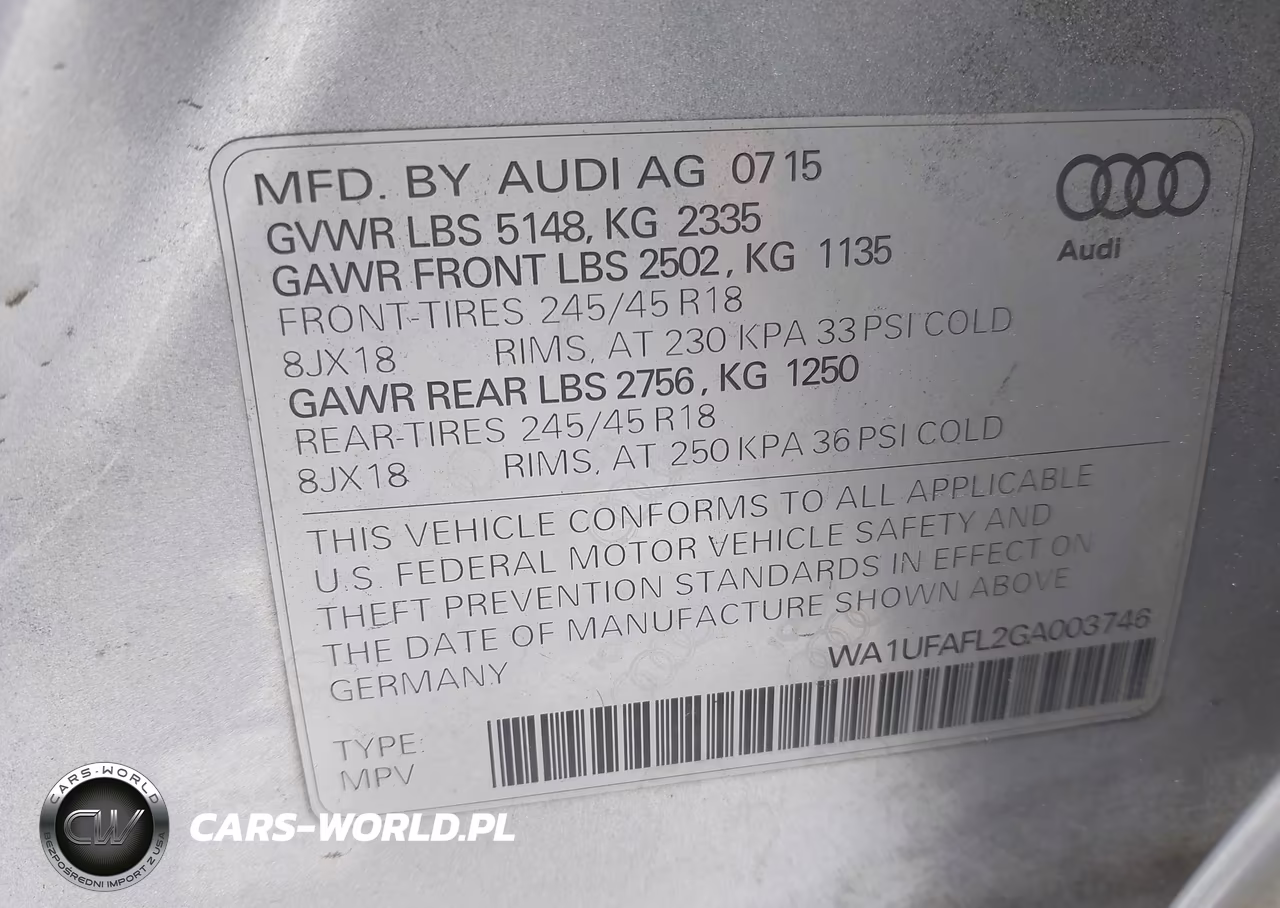 2016 Audi Allroad Premium Plus VIN:WA1UFAFL2GA003746 - 9