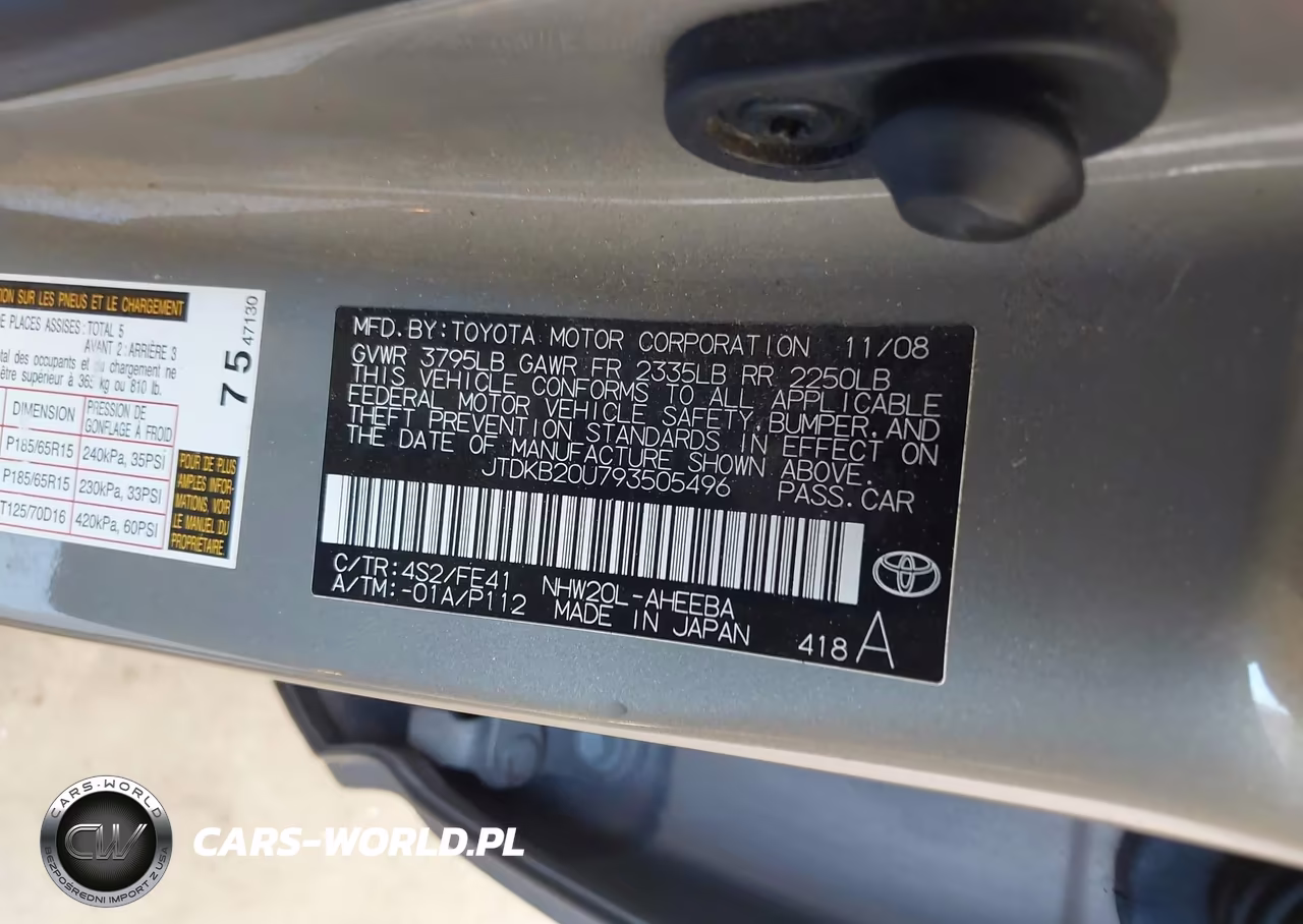 2009 Toyota Prius VIN:JTDKB20U793505496 - 9