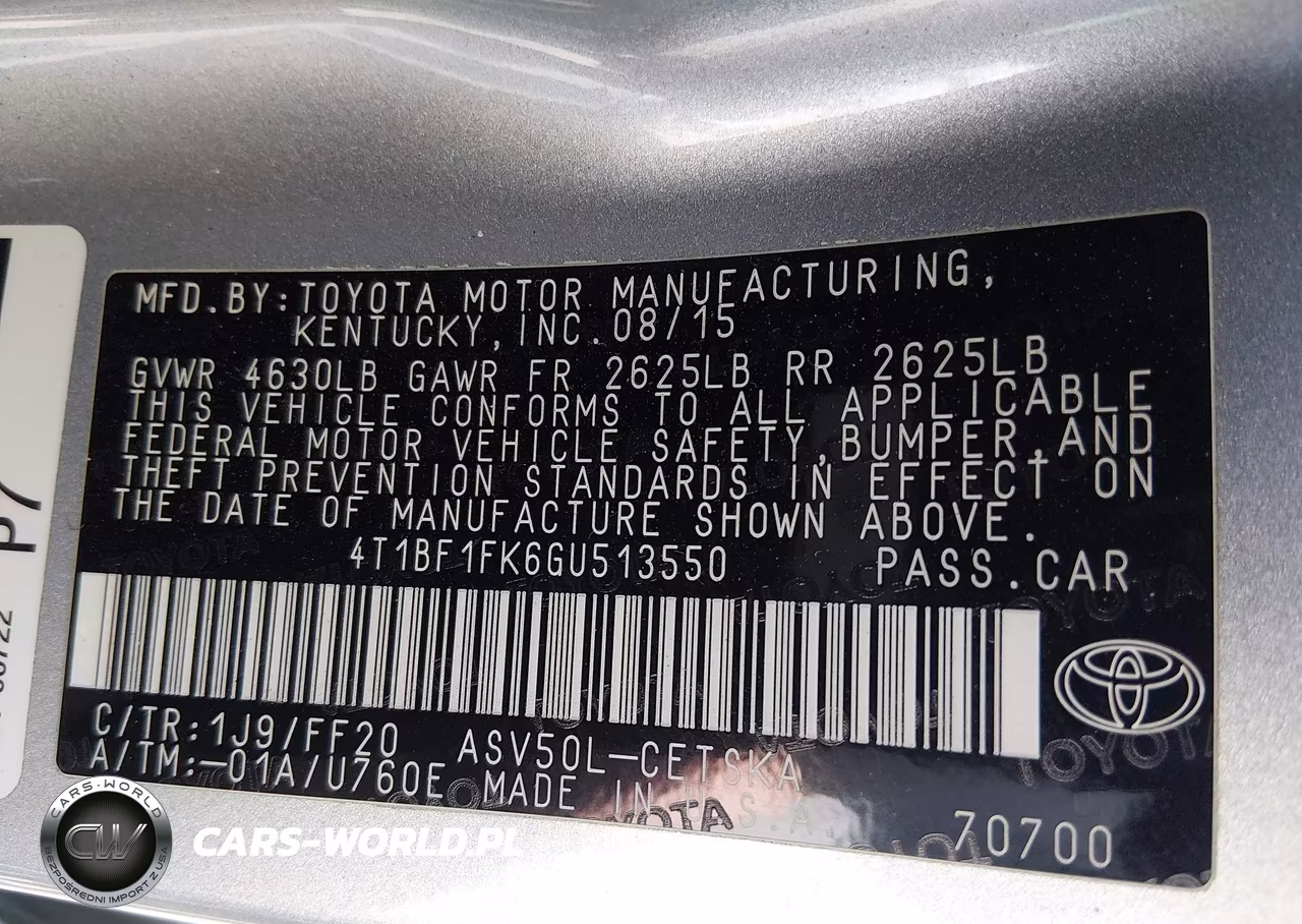 2016 Toyota Camry Se VIN:4T1BF1FK6GU513550 - 9