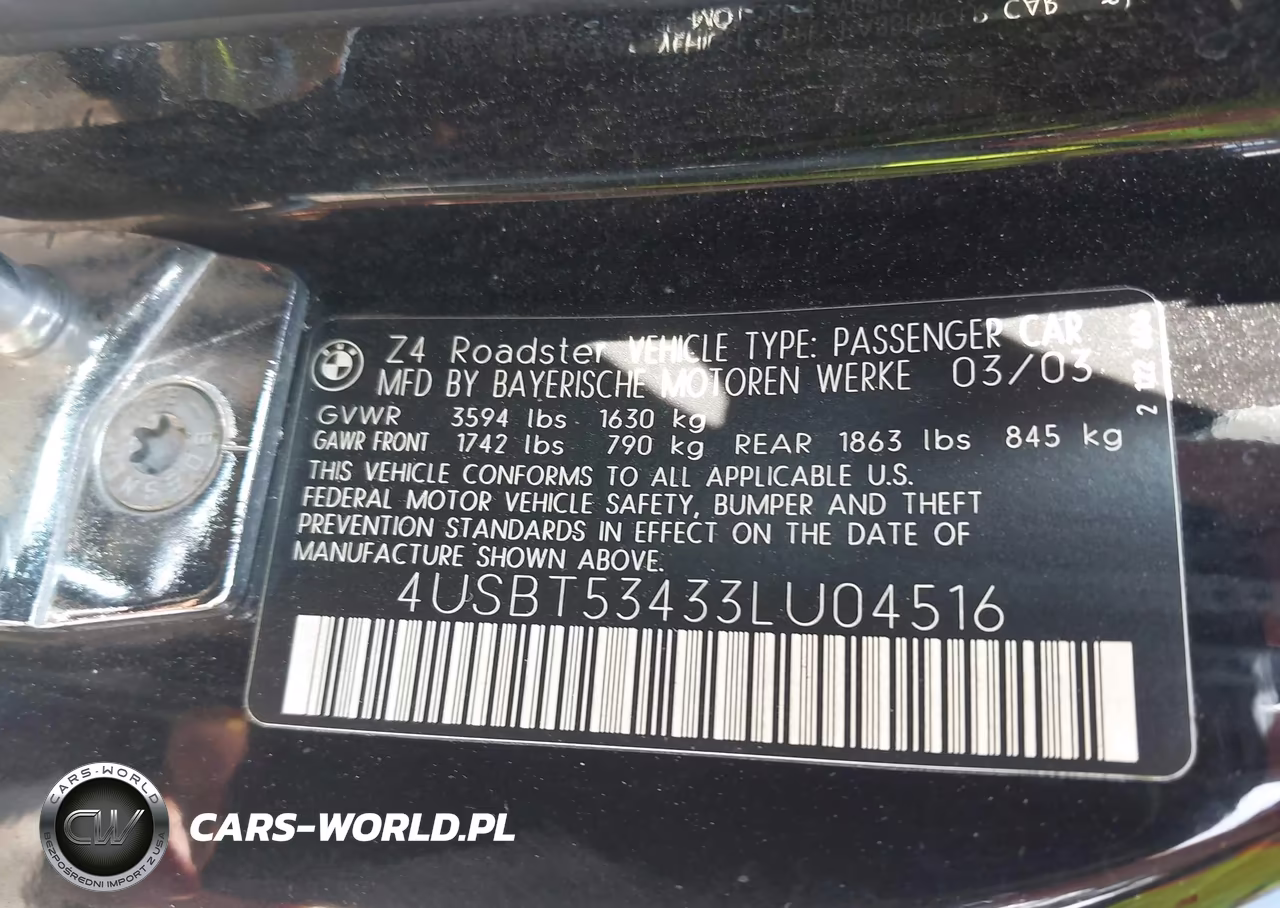 2003 BMW Z4 3.0I VIN:4USBT53433LU04516 - 9