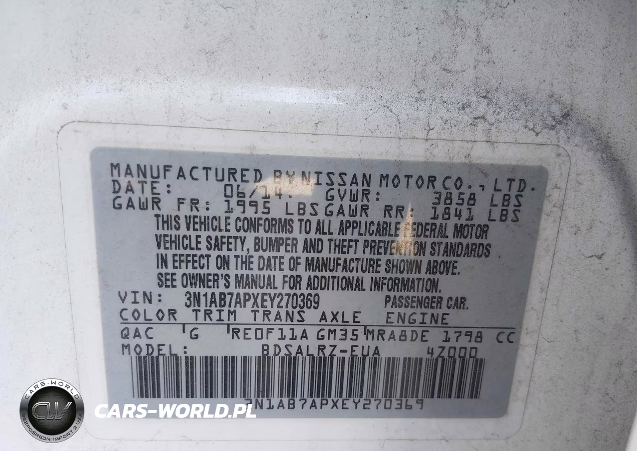 2014 Nissan Sentra Sr VIN:3N1AB7APXEY270369 - 9