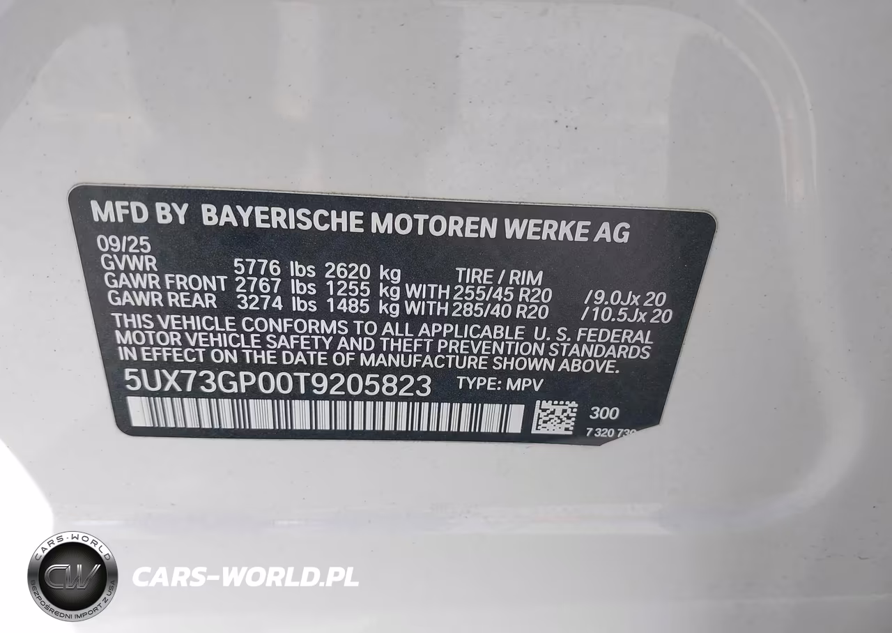 2026 BMW X3 M50 xDrive VIN:5UX73GP00T9205823 - 9