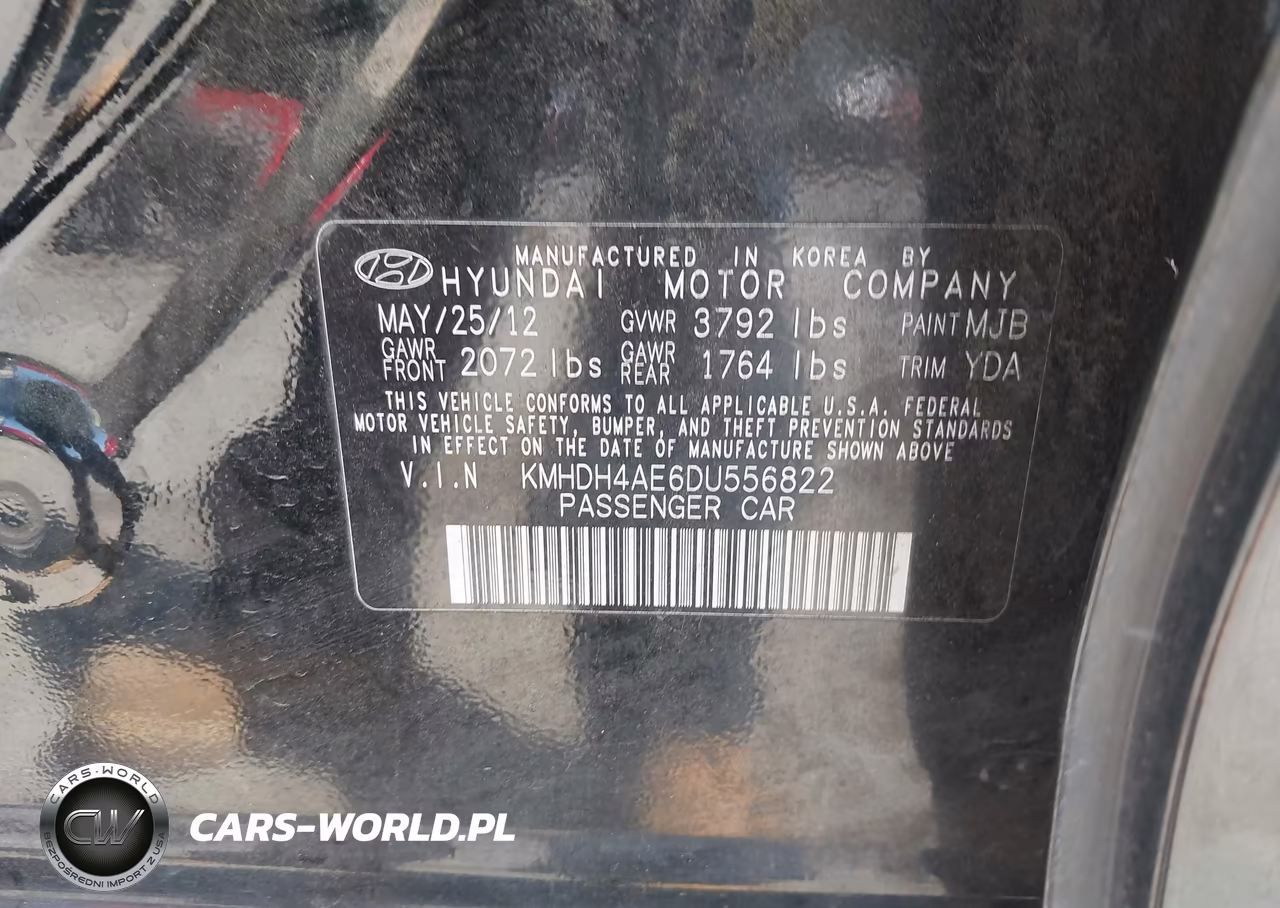 2013 Hyundai Elantra Gls VIN:KMHDH4AE6DU556822 - 9