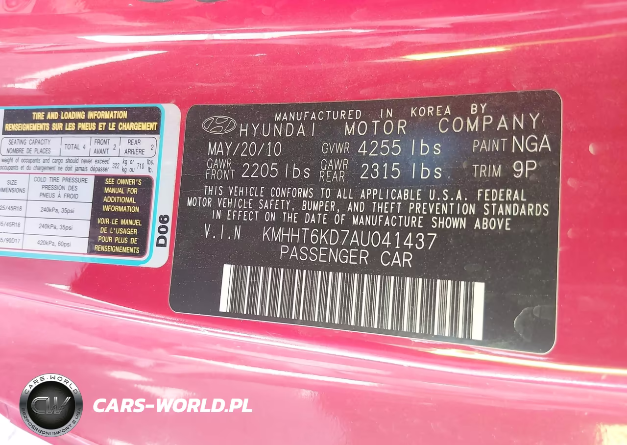 2010 Hyundai Genesis 2.0T VIN:KMHHT6KD7AU041437 - 9
