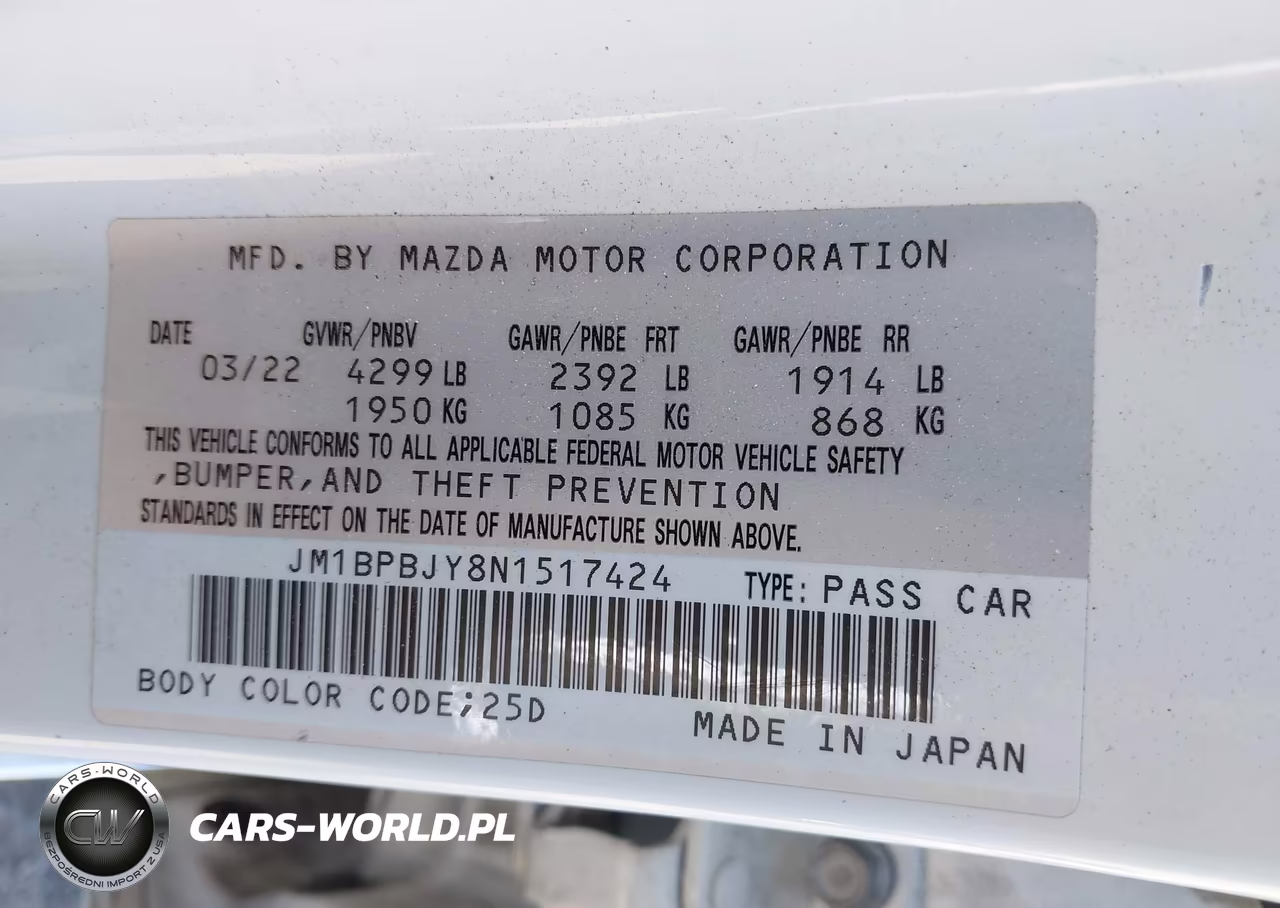 2022 Mazda Mazda3 2.5 Turbo VIN:JM1BPBJY8N1517424 - 9