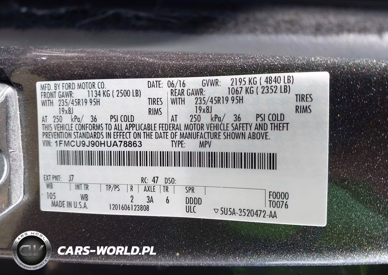 2017 Ford Escape Titanium VIN:1FMCU9J90HUA78863 - 9