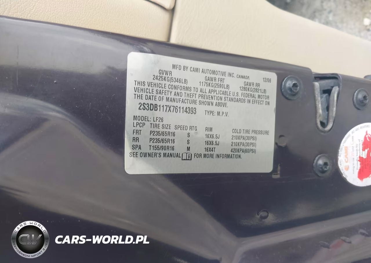 2007 Suzuki Xl7 VIN:2S3DB117X76114393 - 9