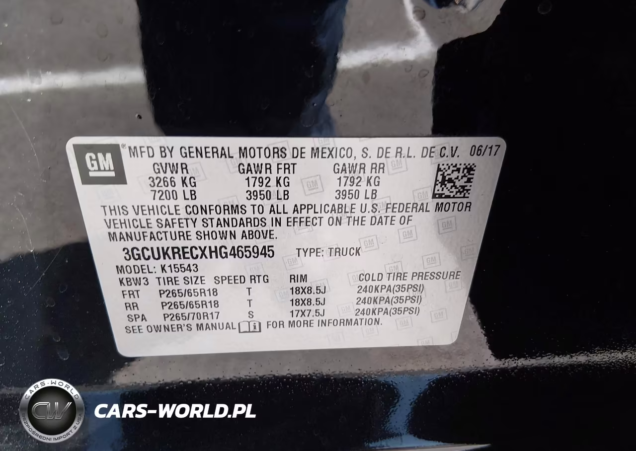 2017 Chevrolet Silverado 1500 2Lt VIN:3GCUKRECXHG465945 - 9